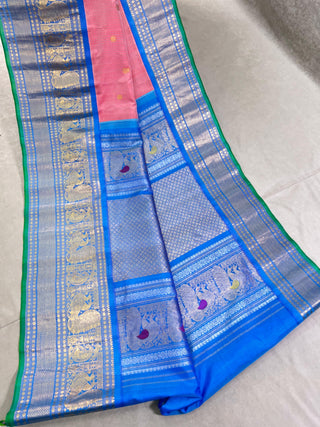 GADWAL PURE SILK HANDLOOM CHECKS BUTTA SAREE