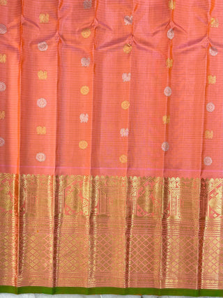 GADWAL PURE SILK HANDLOOM CHECKS BUTTA SAREE