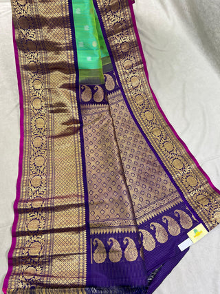 GADWAL PURE SILK HANDLOOM CHECKS BUTTA SAREE