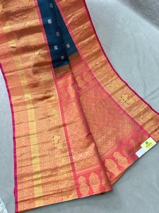 GADWAL PURE SILK HANDLOOM CHECKS BUTTA SAREE