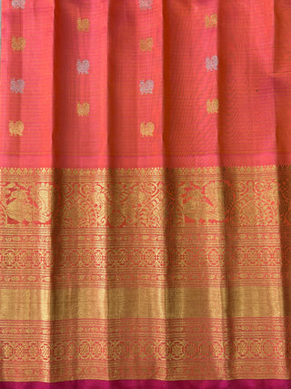 GADWAL PURE SILK HANDLOOM CHECKS BUTTA SAREE