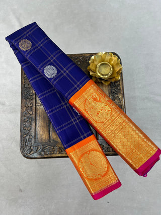 GADWAL PURE SILK HANDLOOM CHECKS BUTTA SAREE