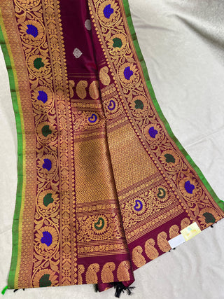 GADWAL PURE SILK HANDLOOM TURNING BORDER SAREE