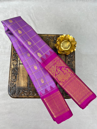 GADWAL PURE SILK HANDLOOM CHECKS BUTTA SAREE
