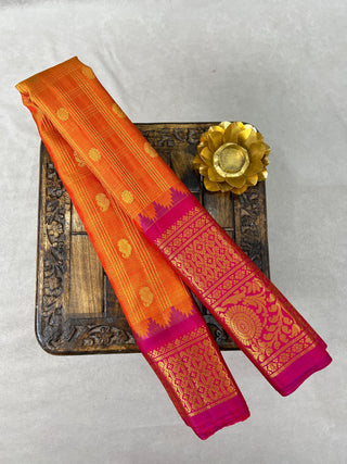 GADWAL PURE SILK HANDLOOM CHECKS BUTTA SAREE