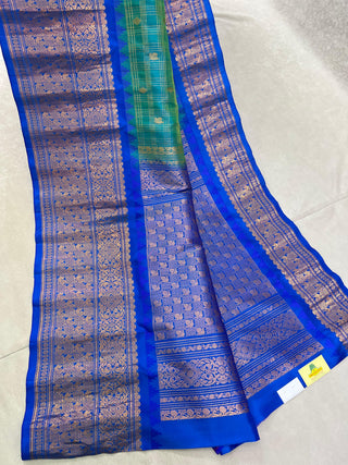 GADWAL PURE SILK HANDLOOM CHECKS BUTTA SAREE