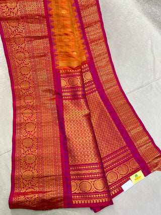 GADWAL PURE SILK HANDLOOM CHECKS BUTTA SAREE