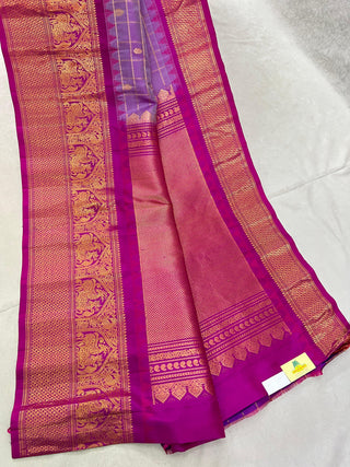 GADWAL PURE SILK HANDLOOM CHECKS BUTTA SAREE
