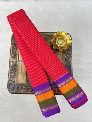 GADWAL PURE COTTON CHECKS HANDLOOM SAREE
