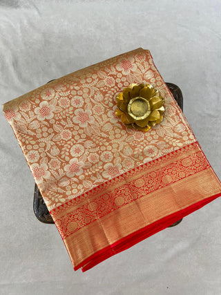 KANCHIPURAM PURE SILK TISSUE BROCADE SAREE