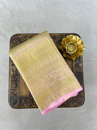 KANCHIPURAM PURE SILK TISSUE BROCADE SAREE