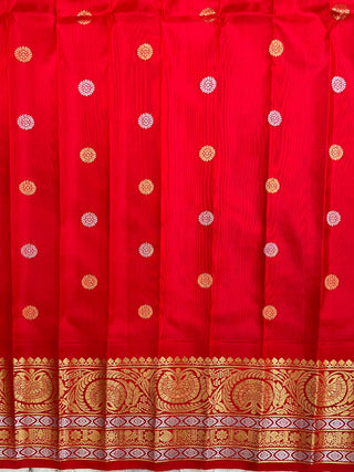 GADWAL PURE SILK GANGA JAMUNA HANDLOOM SAREE WITH MEENA PALLU