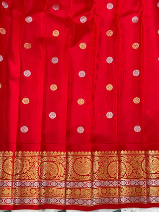 GADWAL PURE SILK GANGA JAMUNA HANDLOOM SAREE WITH MEENA PALLU