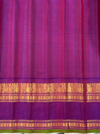 GADWAL GAP BORDER MEENA BUTTA COTTON SILK SAREE