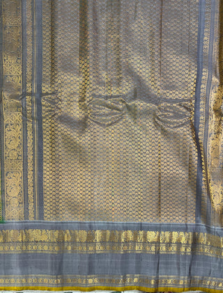 GADWAL GAP BORDER MEENA BUTTA COTTON SILK SAREE