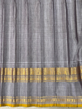 GADWAL GAP BORDER MEENA BUTTA COTTON SILK SAREE