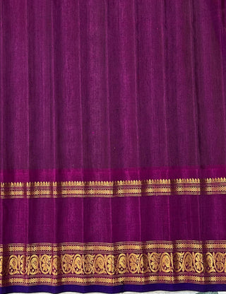 GADWAL GAP BORDER MEENA BUTTA COTTON SILK SAREE