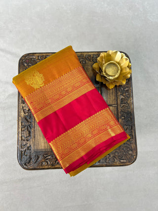 KANCHIPURAM PURE SILK GAP BORDER SAREE