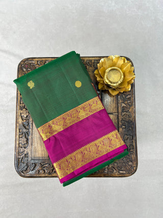 KANCHIPURAM PURE SILK GAP BORDER SAREE