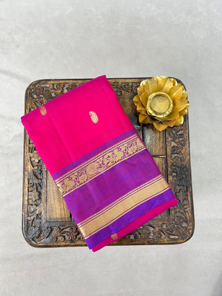 KANCHIPURAM PURE SILK GAP BORDER SAREE