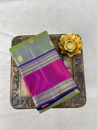 KANCHIPURAM PURE SILK GAP BORDER SAREE