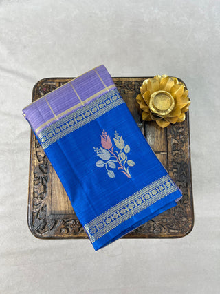 KANCHIPURAM PURE SILK GAP BORDER SAREE