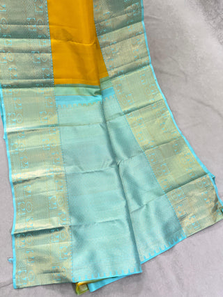 KANCHIPURAM PURE SILK KUTTU BORDER SAREE