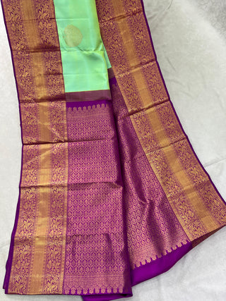 KANCHIPURAM PURE SILK KUTTU BORDER SAREE