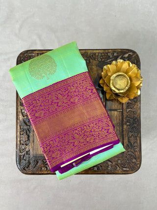 KANCHIPURAM PURE SILK KUTTU BORDER SAREE