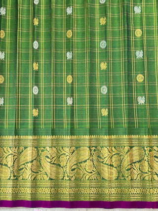 GADWAL PURE SILK HANDLOOM CHECKS BUTTA SAREE