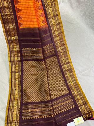 GADWAL PURE SILK HANDLOOM CHECKS SAREE