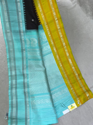 GADWAL PURE SILK GANGA JAMUNA GAP BORDER SAREE