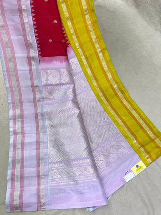 GADWAL PURE SILK GANGA JAMUNA GAP BORDER SAREE