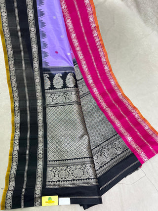 GADWAL PURE SILK GANGA JAMUNA GAP BORDER SAREE
