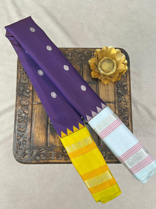 GADWAL PURE SILK GANGA JAMUNA GAP BORDER SAREE