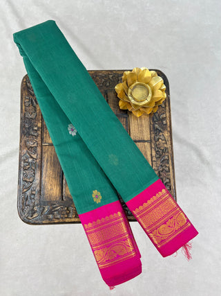 GADWAL PURE COTTON MEENA BUTTA HANDLOOM SAREE