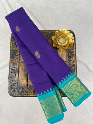 GADWAL PURE COTTON MEENA BUTTA HANDLOOM SAREE
