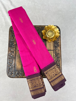 GADWAL PURE COTTON MEENA BUTTA HANDLOOM SAREE