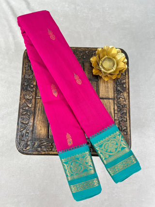 GADWAL PURE COTTON MEENA BUTTA HANDLOOM SAREE