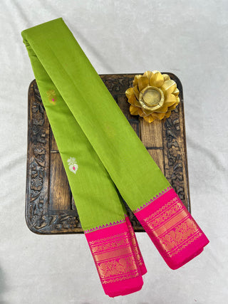 GADWAL PURE COTTON MEENA BUTTA HANDLOOM SAREE
