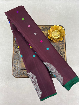 GADWAL PURE SILK MEENA BUTTA BORDER HANDLOOM SAREE