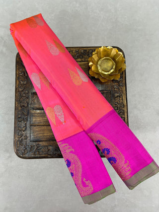 GADWAL PURE SILK MEENA BUTTA BORDER HANDLOOM SAREE
