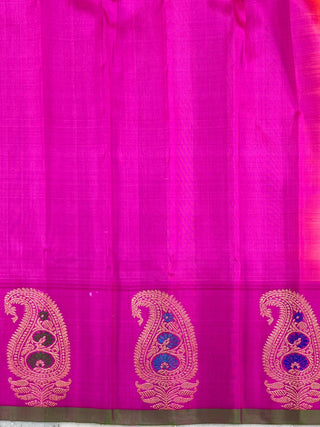 GADWAL PURE SILK MEENA BUTTA BORDER HANDLOOM SAREE