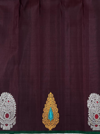 GADWAL PURE SILK MEENA BUTTA BORDER HANDLOOM SAREE