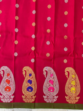 GADWAL PURE SILK MEENA BUTTA BORDER HANDLOOM SAREE