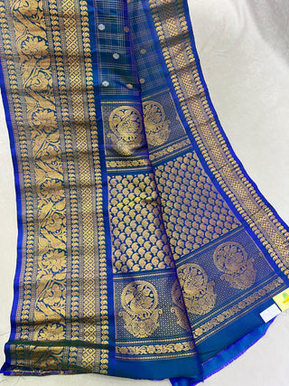 GADWAL PURE SILK HANDLOOM CHECKS BUTTA SAREE