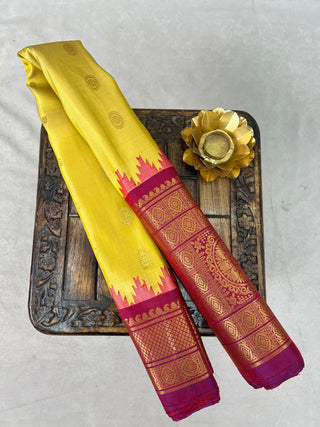 GADWAL PURE SILK KUTTU BORDER HANDLOOM SAREE