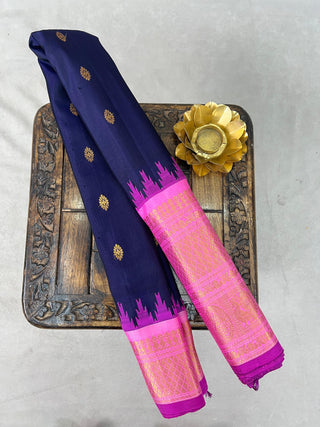 GADWAL PURE SILK KUTTU BORDER HANDLOOM SAREE