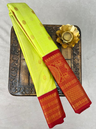 GADWAL PURE SILK KUTTU BORDER HANDLOOM SAREE