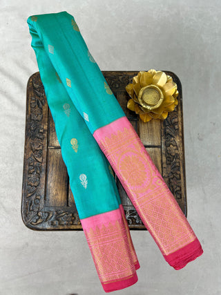 GADWAL PURE SILK KUTTU BORDER HANDLOOM SAREE
